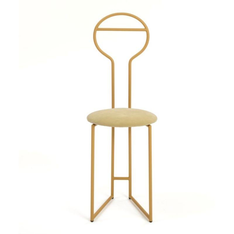 Modern Joly Chairdrobe, Gold with High Back & Avorio Velvetforthy by Colé Italia For Sale