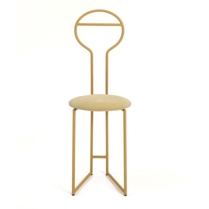 Joly Chairdrobe, Gold with High Back & Avorio Velvetforthy by Colé Italia In New Condition For Sale In Geneve, CH