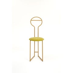 Joly Chairdrobe, Gold with High Back & Chartreuse Velvetforthy by Colé Italia