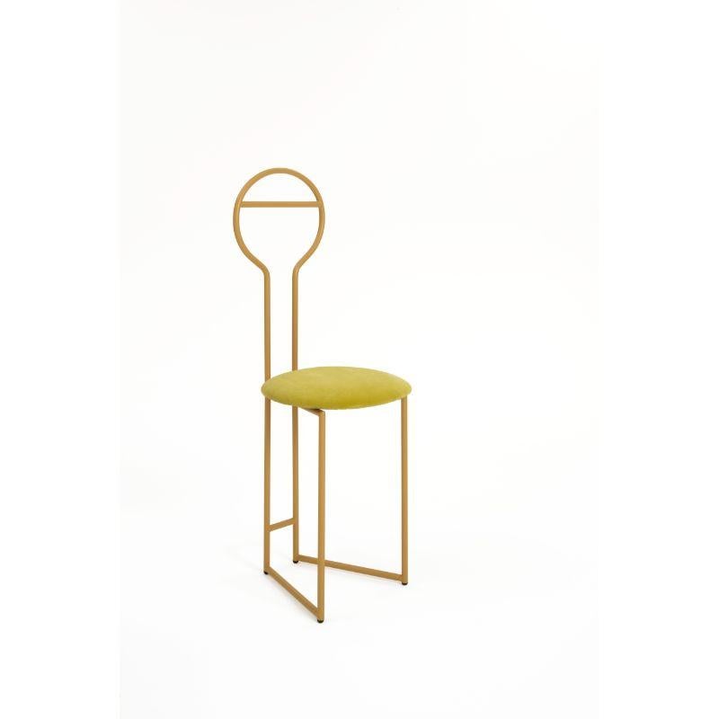 Modern Joly Chairdrobe, Gold with High Back & Chartreuse Velvetforthy by Colé Italia For Sale