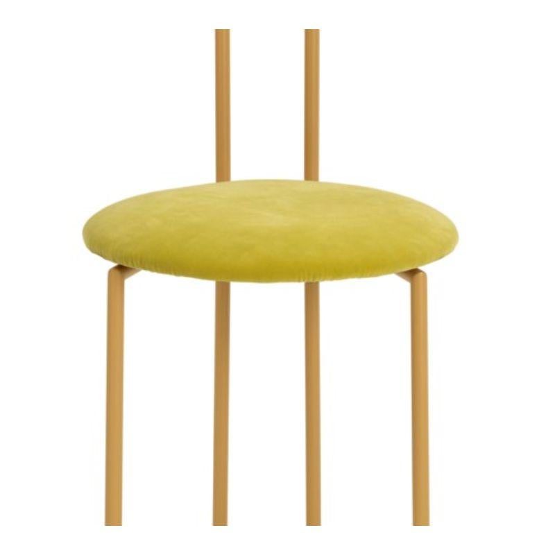 Contemporary Joly Chairdrobe, Gold with High Back & Chartreuse Velvetforthy by Colé Italia For Sale
