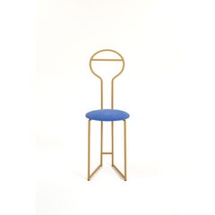 Joly Chairdrobe, Gold with High Back & Indaco Velvetforthy by Colé Italia