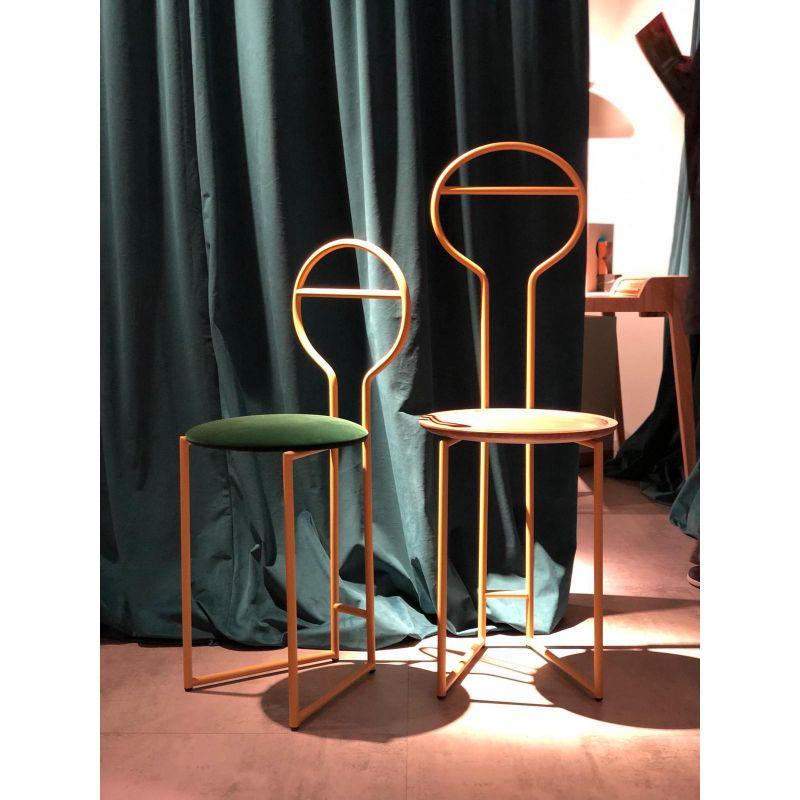 Contemporary Joly Chairdrobe, Gold with High Back & Indaco Velvetforthy by Colé Italia For Sale