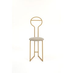 Joly Chairdrobe, Gold with High Back & Madreperla Velvetforthy by Colé Italia