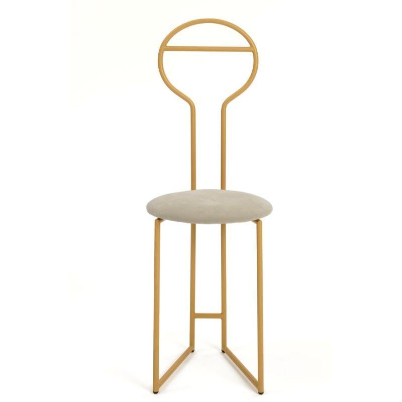 Modern Joly Chairdrobe, Gold with High Back & Madreperla Velvetforthy by Colé Italia For Sale
