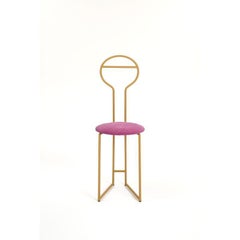 Joly Chairdrobe, Gold with High Back & Malva Velvetforthy by Colé Italia
