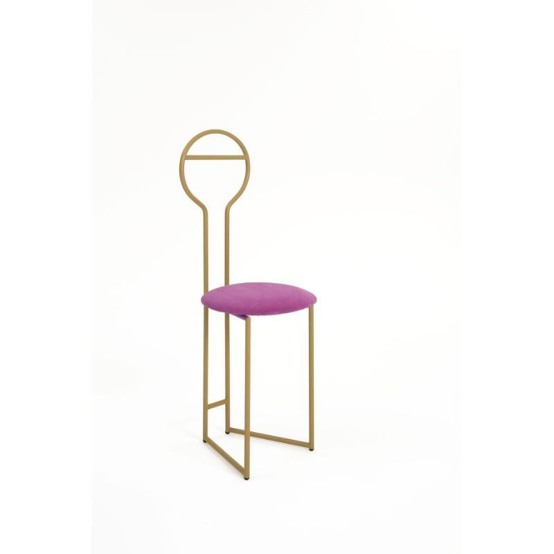 Modern Joly Chairdrobe, Gold with High Back & Malva Velvetforthy by Colé Italia For Sale