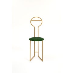 Joly Chairdrobe, Gold with High Back & Smraldo Velvetforthy by Colé Italia