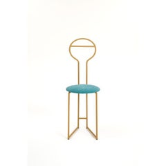 Joly Chairdrobe, Gold with High Back & Tiffany Velvetforthy by Colé Italia