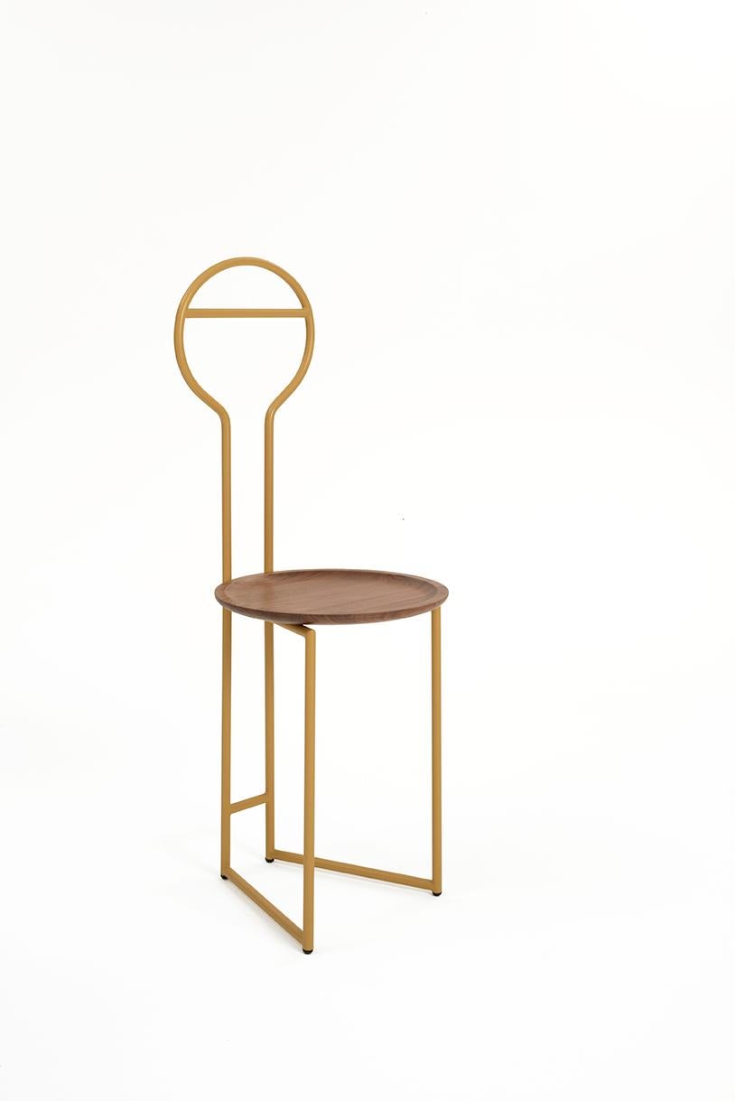 Joly Chairdrobe, High Back, Gold Steel Structure and Electric Blue Fine Velvet 5