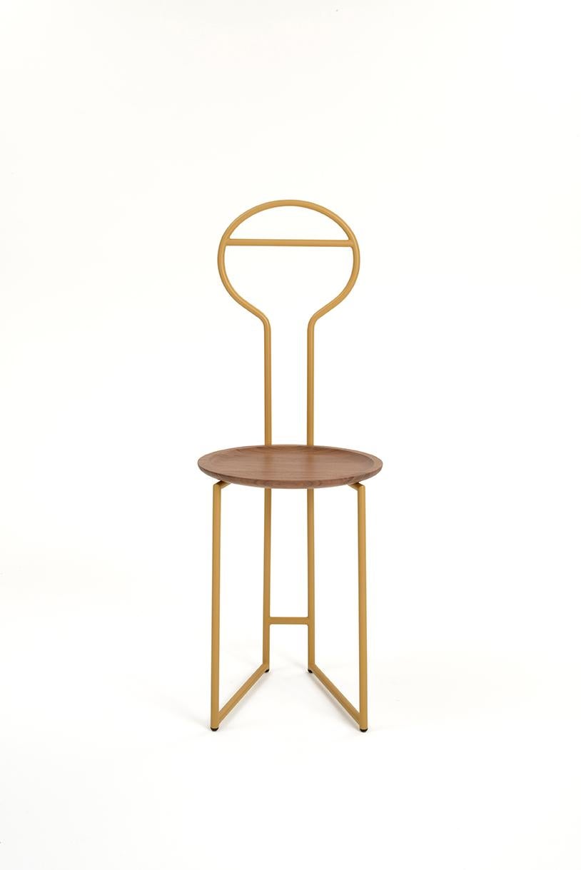 Joly Chairdrobe, High Back, Gold Steel Structure and Electric Blue Fine Velvet 2