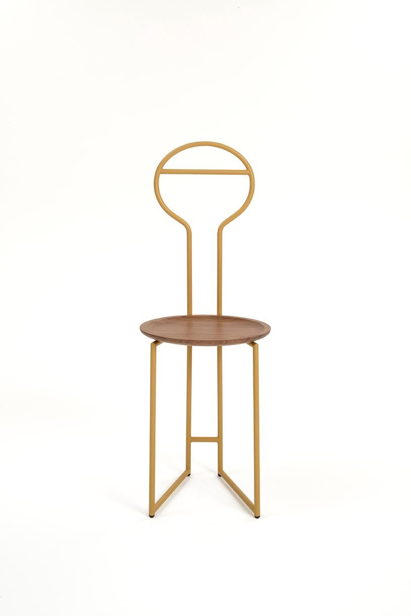 Joly Chairdrobe, High Back, Gold Structure and Red Fine Italian Velvet 5