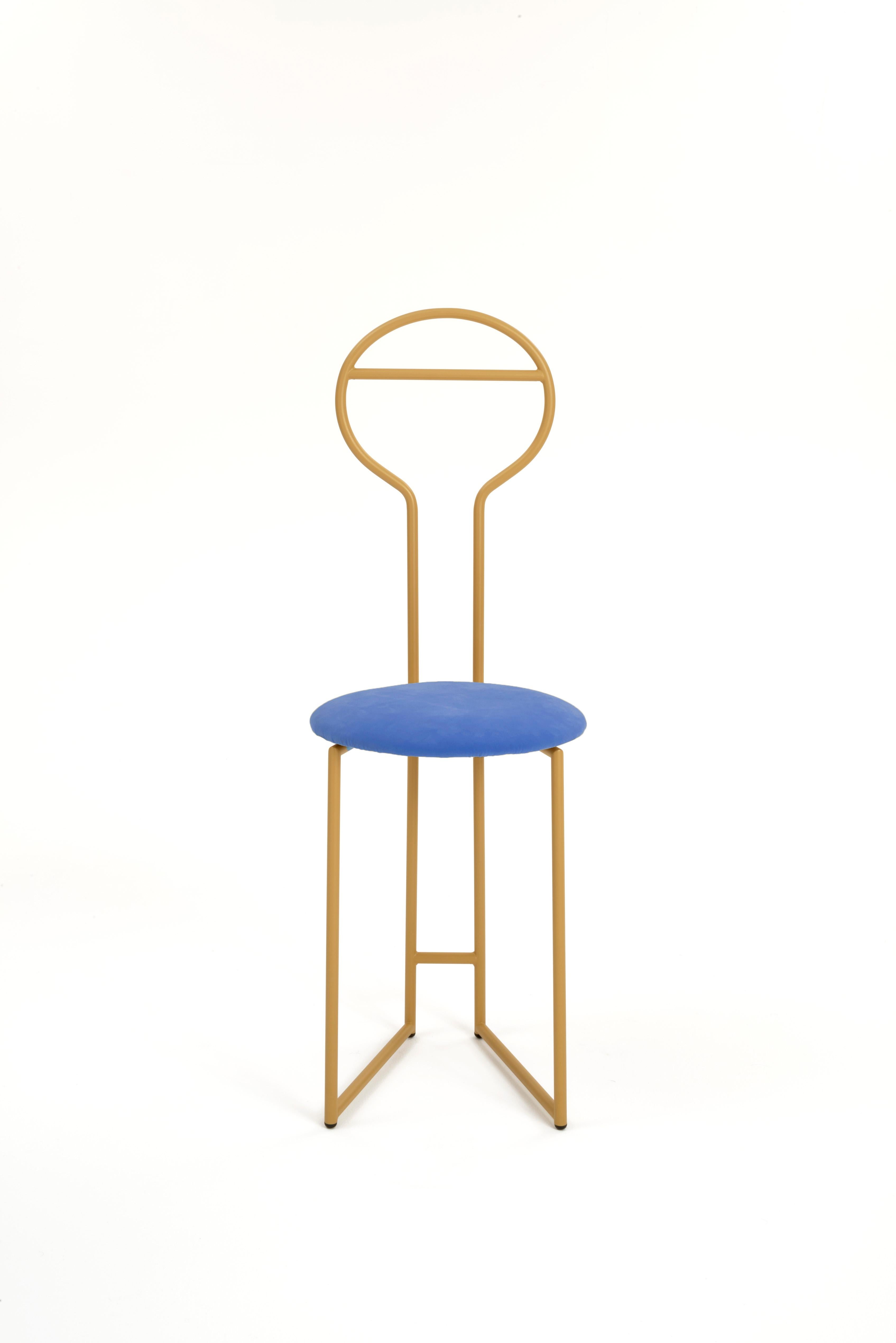 Joly Chairdrobe, High Back, Gold Structure, Orange Fine Italian Velvet 2
