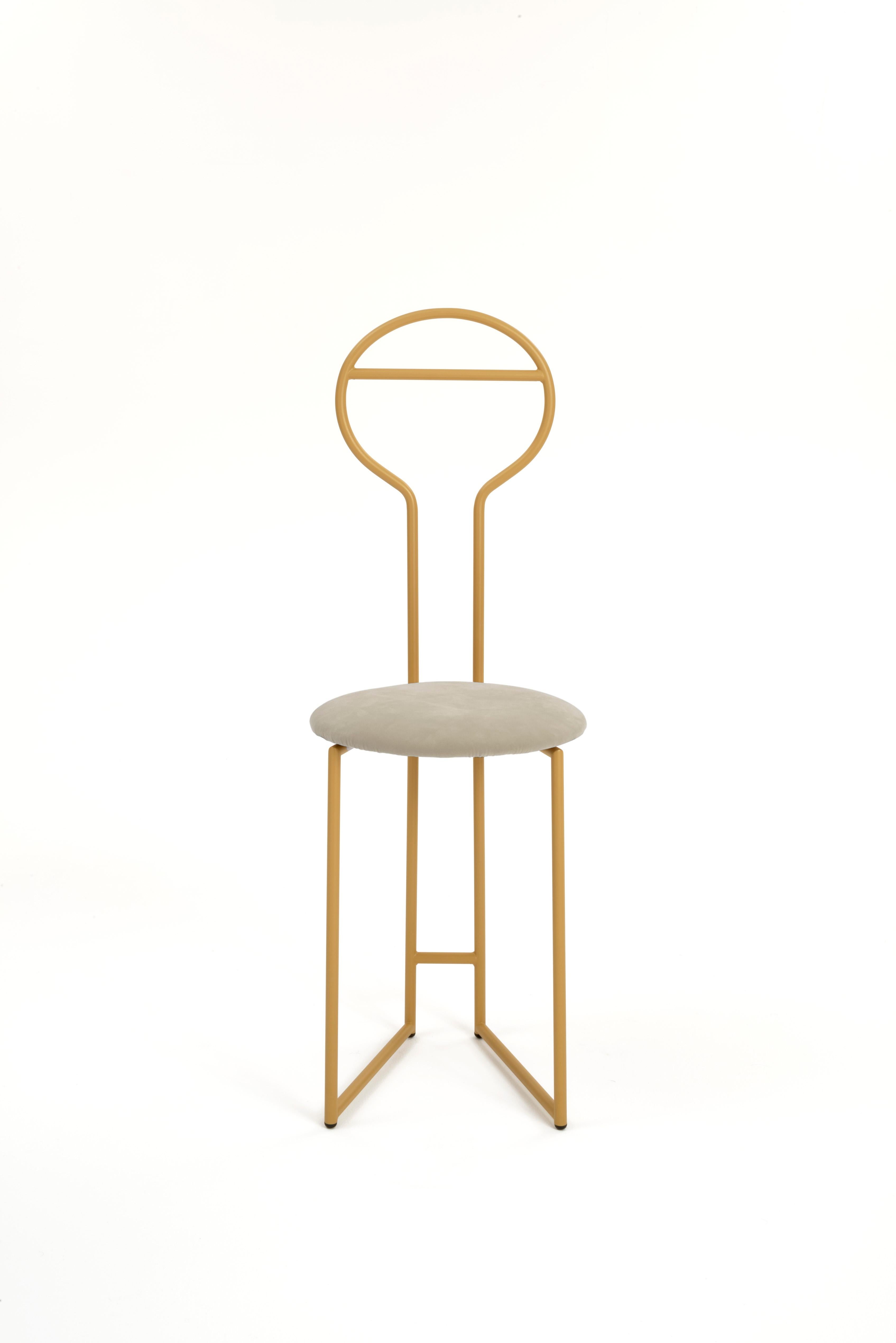 Joly Chairdrobe, High Back, Gold Structure, Orange Fine Italian Velvet 3