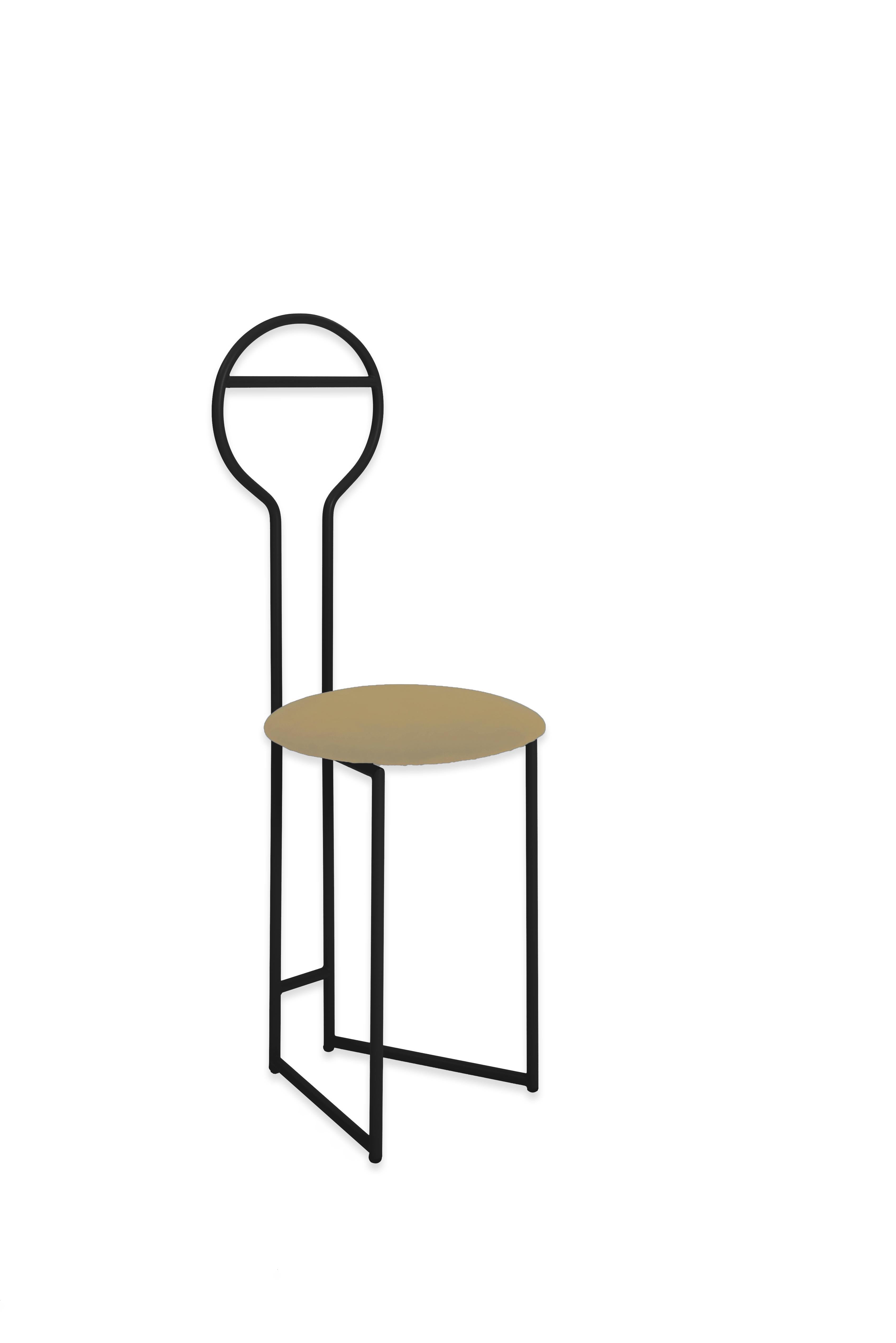 Joly Chairdrobe, High Back, Gold Structure, Orange Fine Italian Velvet 6