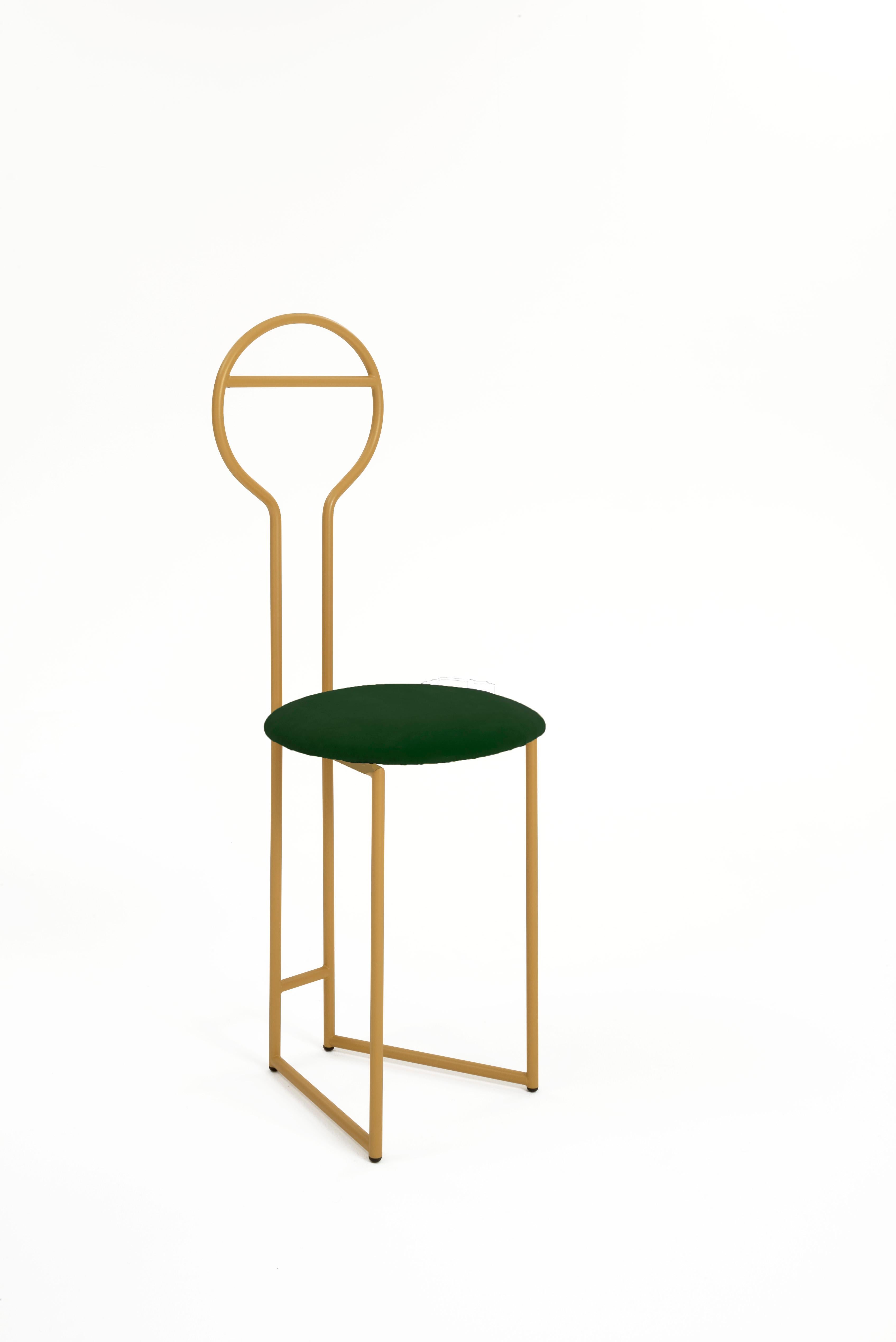 European Joly Chairdrobe, High Back, Gold Structure, Orange Fine Italian Velvet