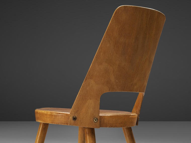 French Jomaine Baumann 'Mondor' Dining Chairs in Plywood For Sale