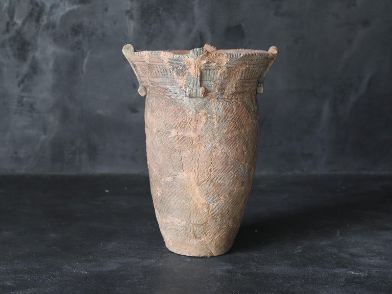 Jomon Pottery Deep Bowl /Antique Japanese vase/c. 14,000300 BC/Wabisabi For Sale at 1stDibs