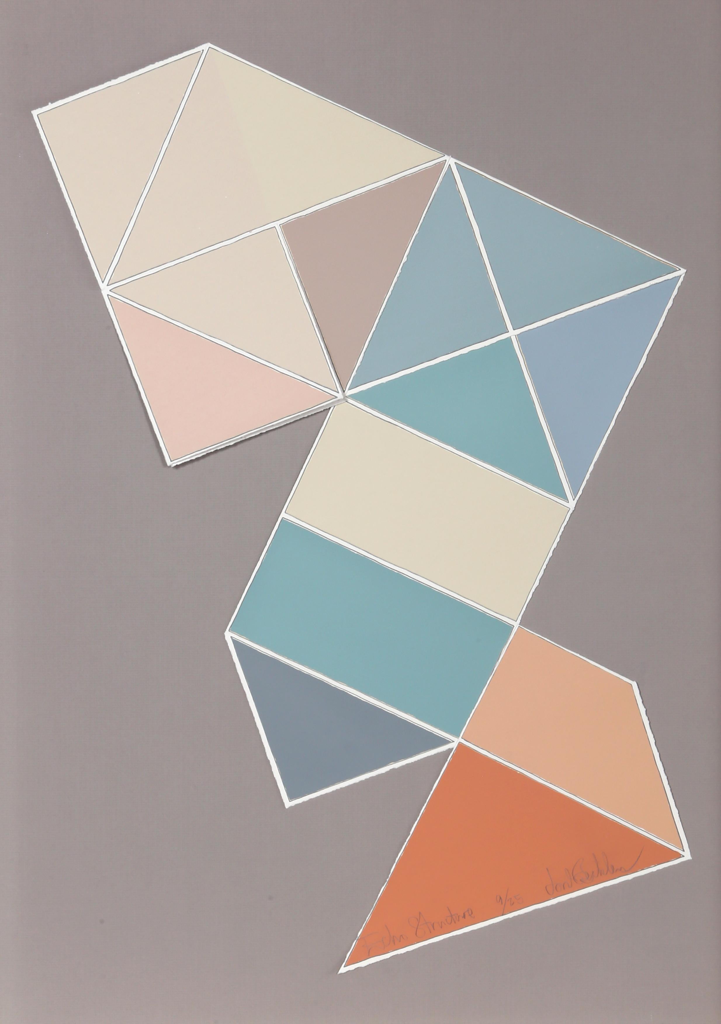 Echo Structure, Screenprint and Collage Multiple by Jon Beckley