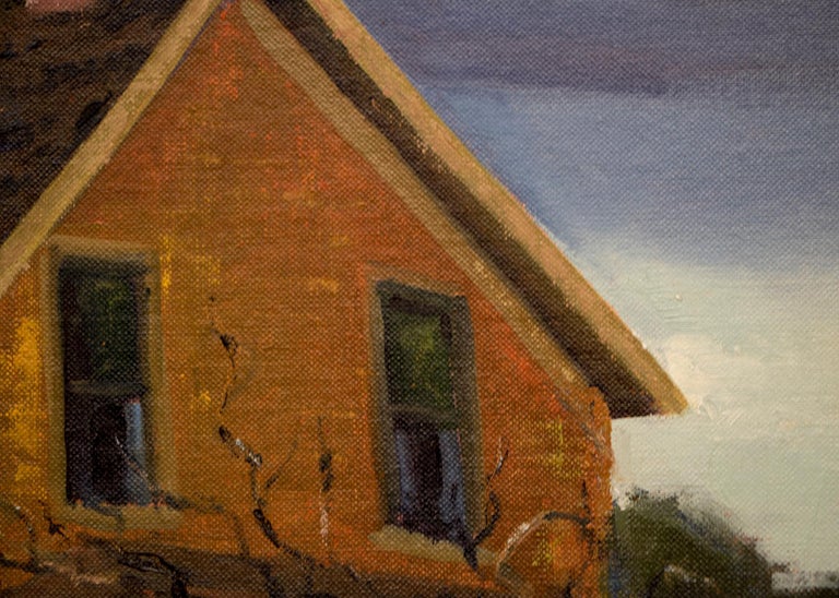 East Santa Cruz (California), Farm House with Storm Clouds Landscape Painting For Sale 1