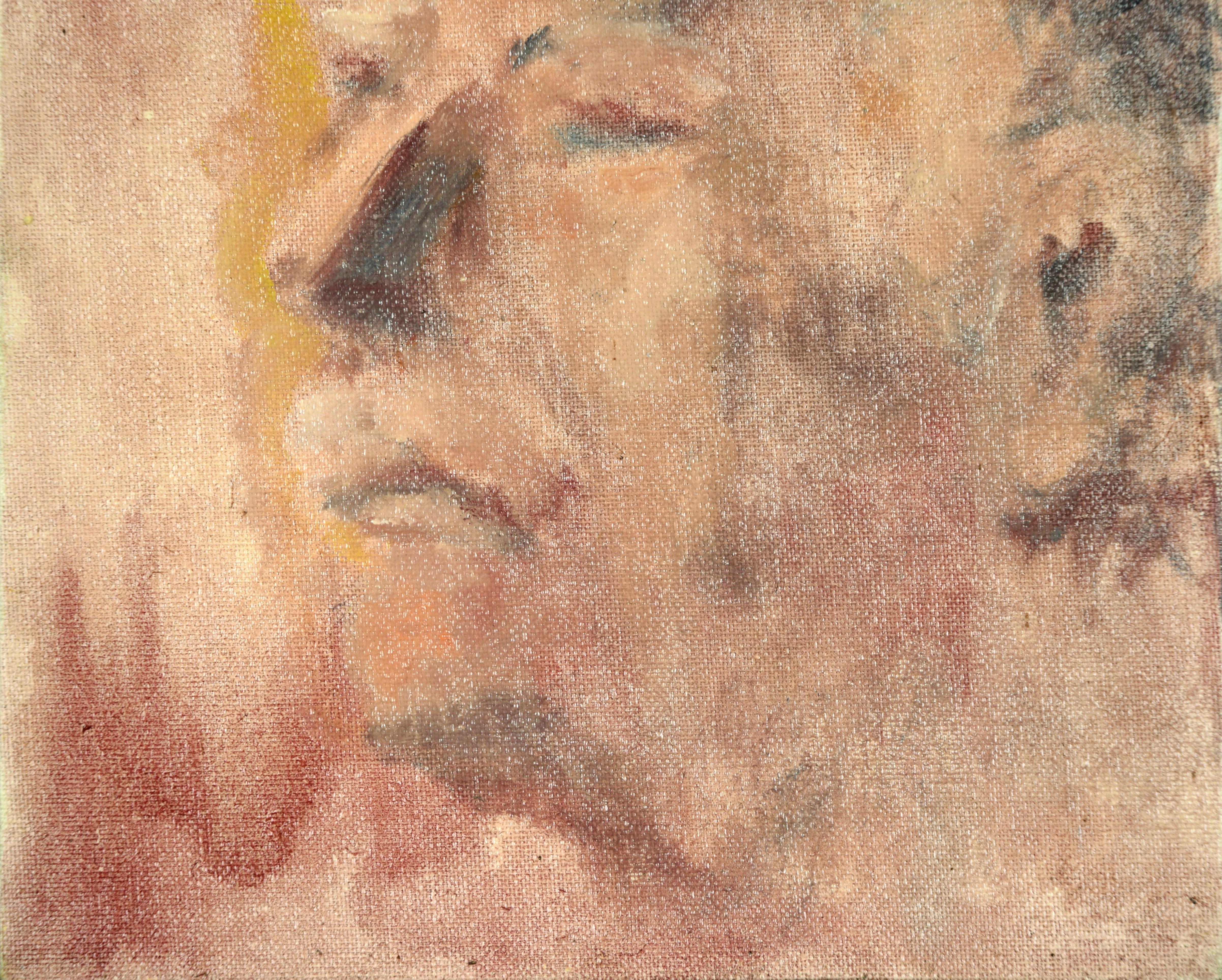Expressionistic Portrait of a Man in Red - Original Oil Painting

Airy 1970s close up portrait of a man (Art Danner) by listed artist Jon Blanchette (American, 1908-1987). The image is created with thin layers of paint on canvas, with the artists