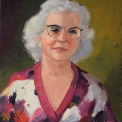 Mid Century Portrait of a Woman - Original Oil on Board
