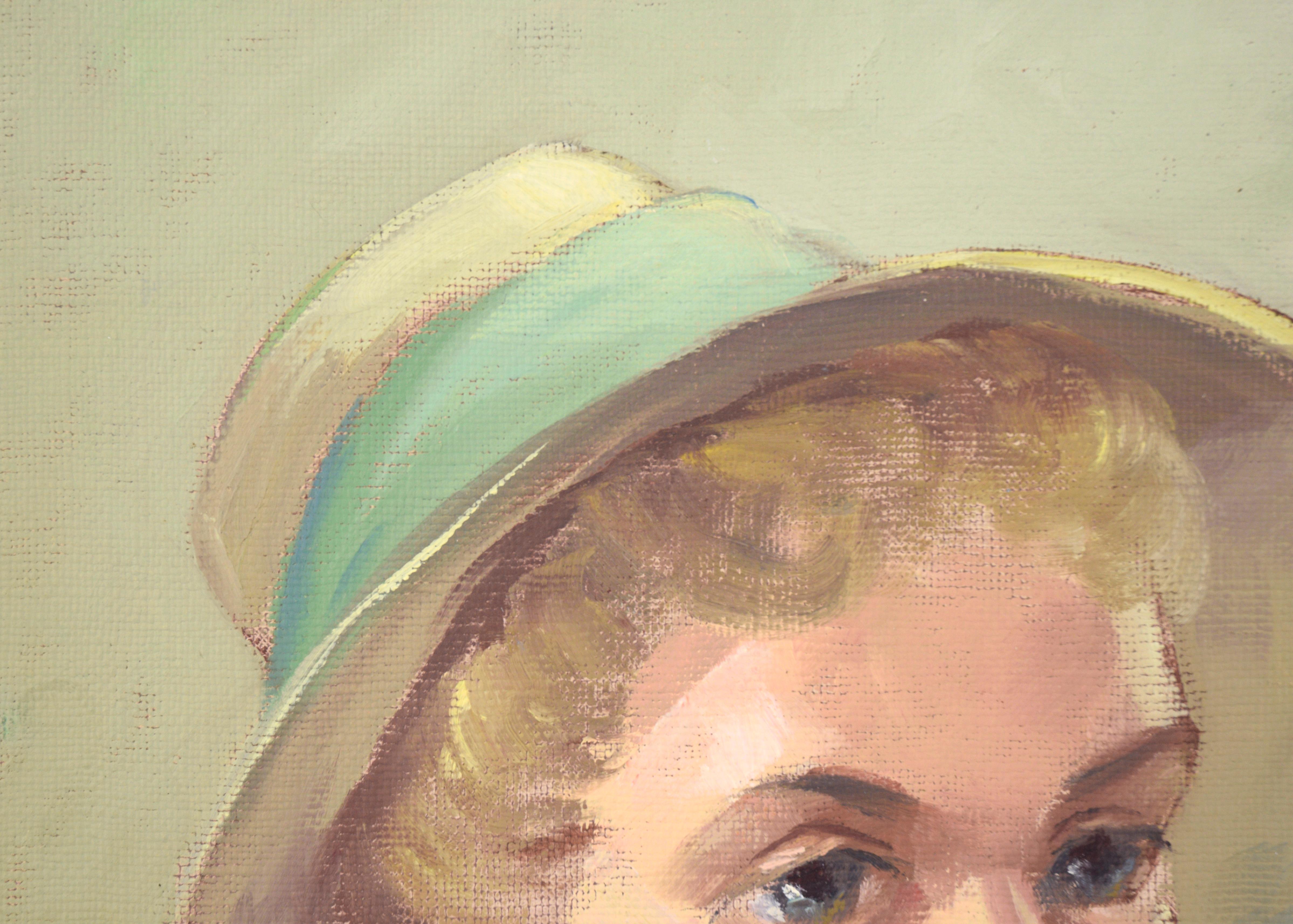 Porträt einer Frau aus der Mitte des Jahrhunderts (Amerikanischer Impressionismus), Painting, von Jon Blanchette
