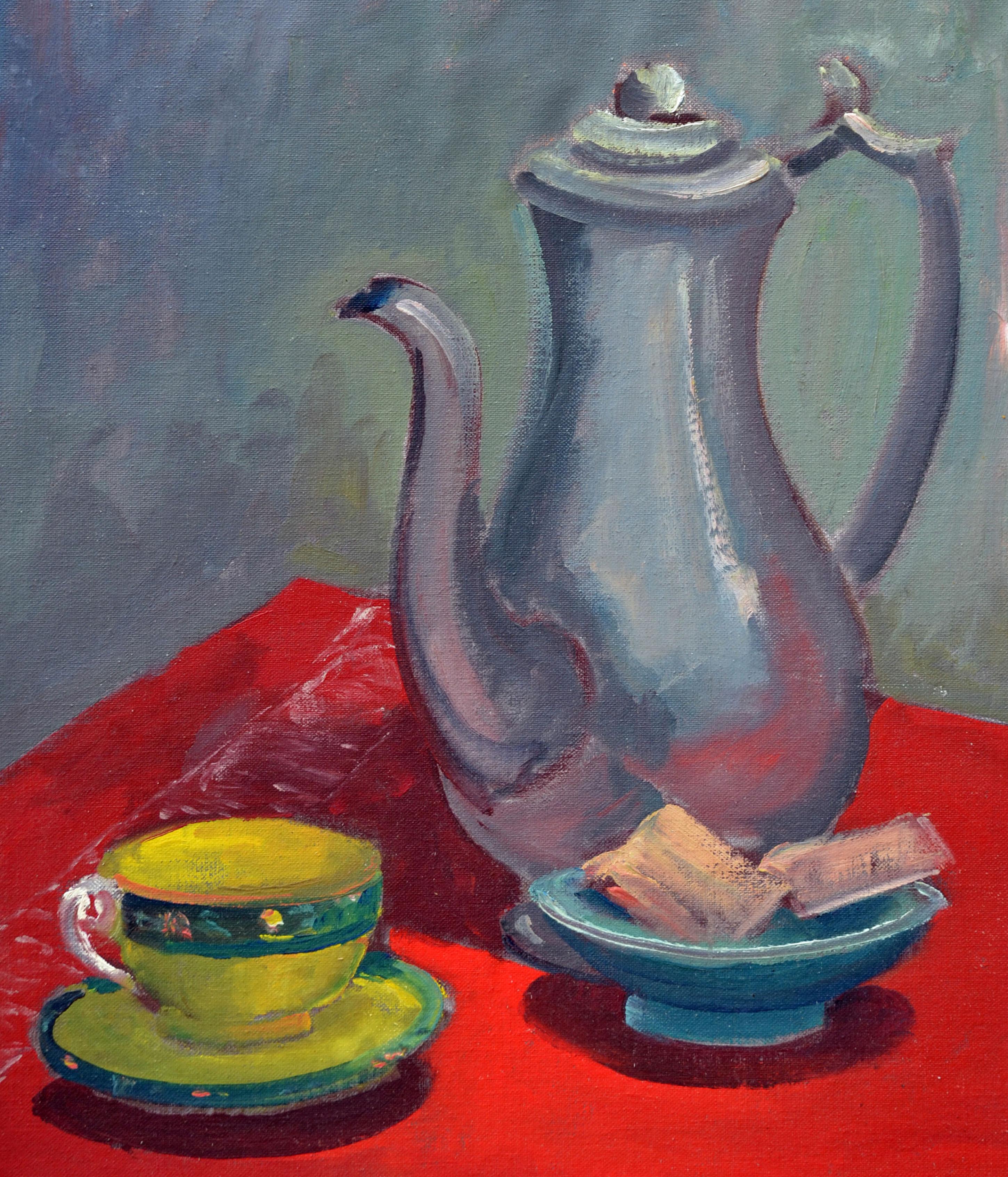 Mid Century Tea Time Still Life - Painting by Jon Blanchette