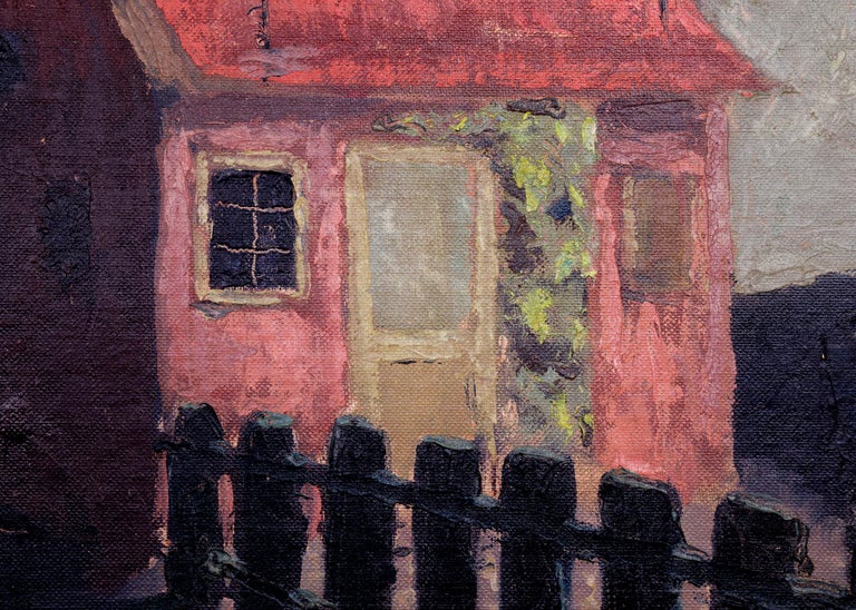 Mott Street, Santa Cruz , Southern California, 1950s Oil Painting with House 2