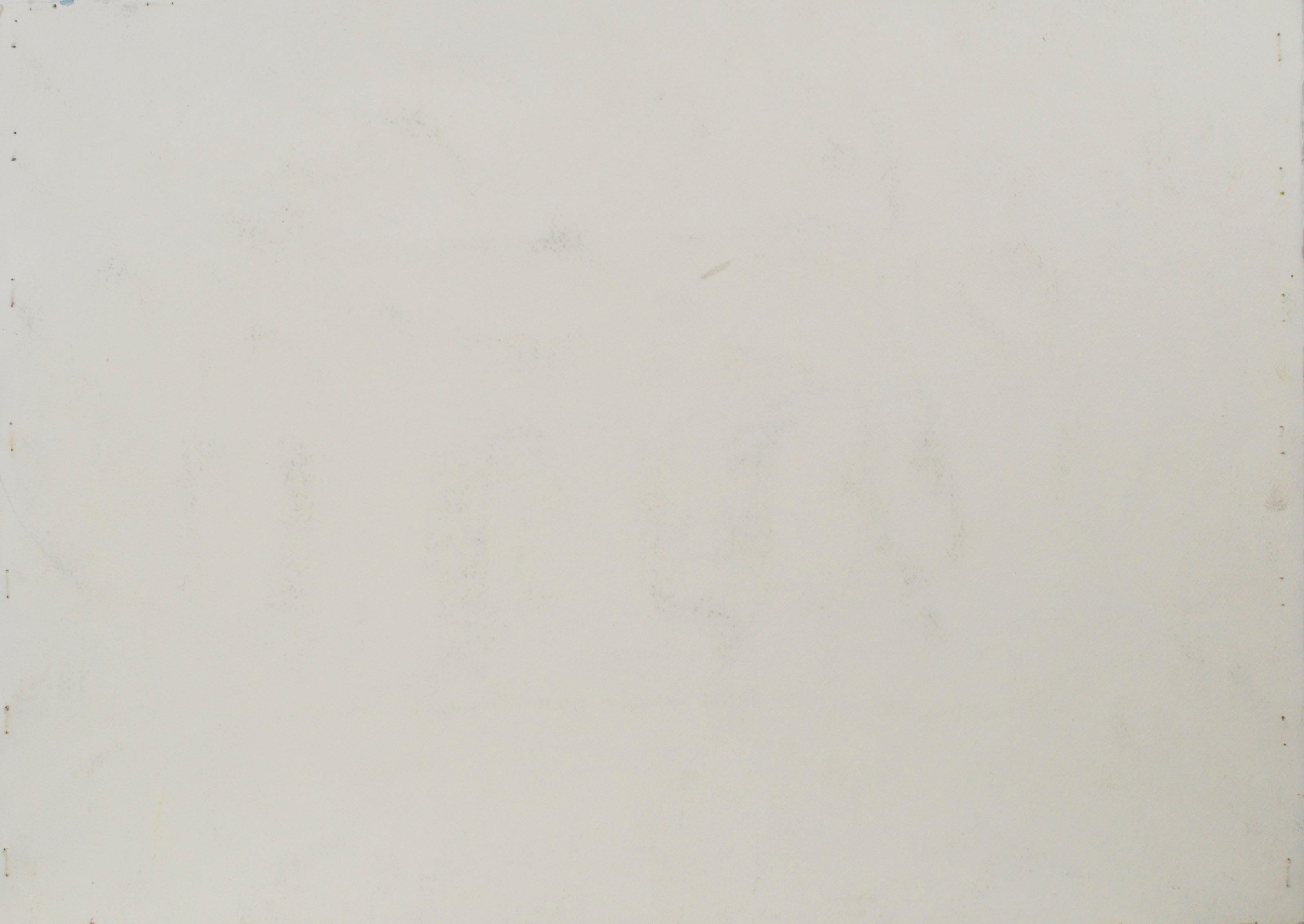 Quaint Antike Scheune, Kalifornien Landschaft, Aquarell aus der Mitte des Jahrhunderts  (Beige), Landscape Art, von Jon Blanchette