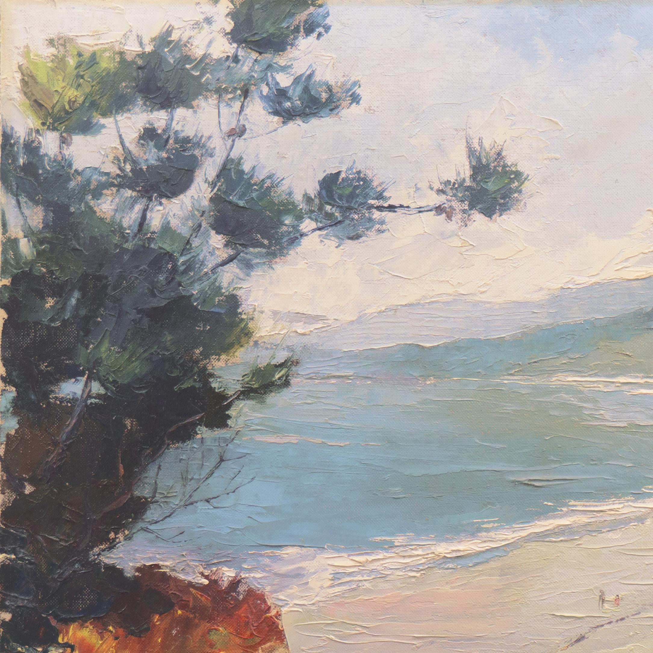 'Rio Del Mar Beach, Aptos', Santa Cruz, California, Pittsburgh Art Institute - Post-Impressionist Painting by Jon Blanchette