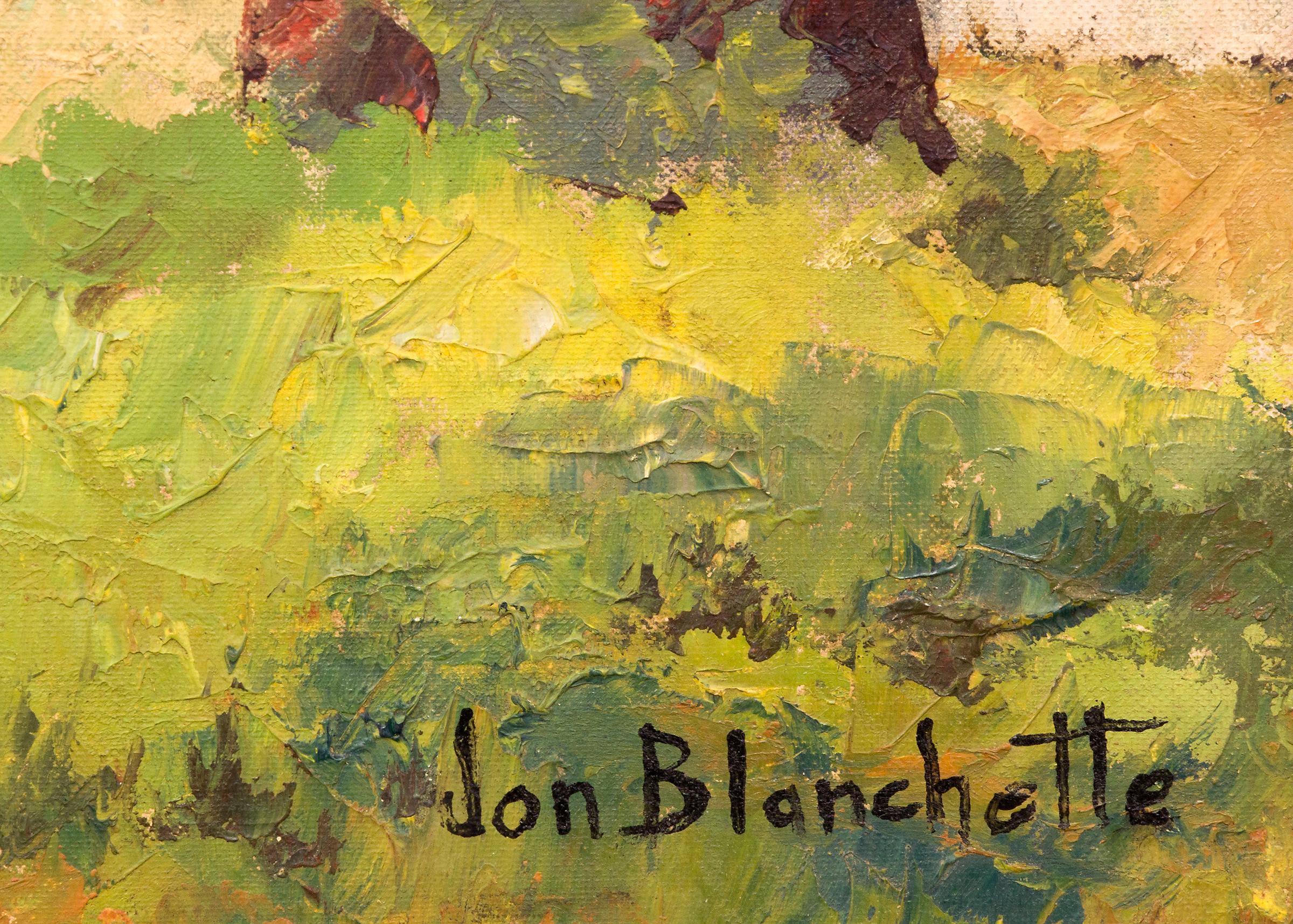 Impressionistische Pleinair-Landschaft aus Nordkalifornien des 20. Jahrhunderts, Bauernhaus (Amerikanischer Impressionismus), Painting, von Jon Blanchette