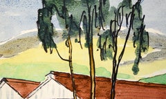 Propuesta de diseño de Trout Gulch Road, Aptos CA - Acuarela sobre cartulina gruesa