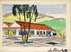 Vintage Trout Gulch Road Design Proposal, Aptos CA - Watercolor on Heavy Cardstock