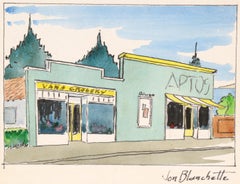 Van's Grocery, Aptos Village – kalifornische Landschaft aus der Mitte des Jahrhunderts