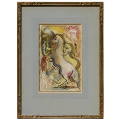 Original-Aquarell „ Surreal Horses“ von Jon Corbino, 1945
