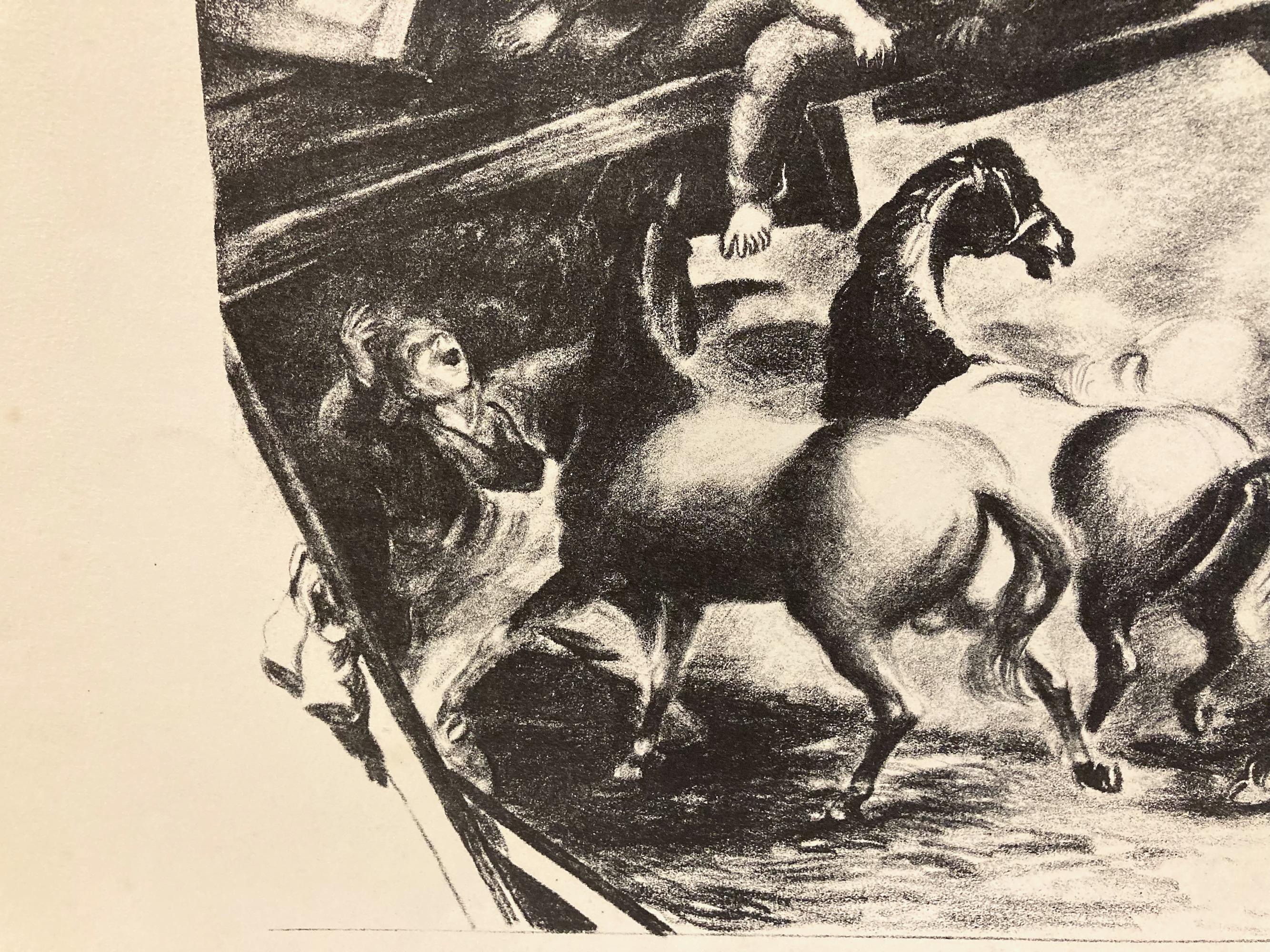Jon Corbino, Erdbeben in Montana, 1936, Lithographie im Angebot 3