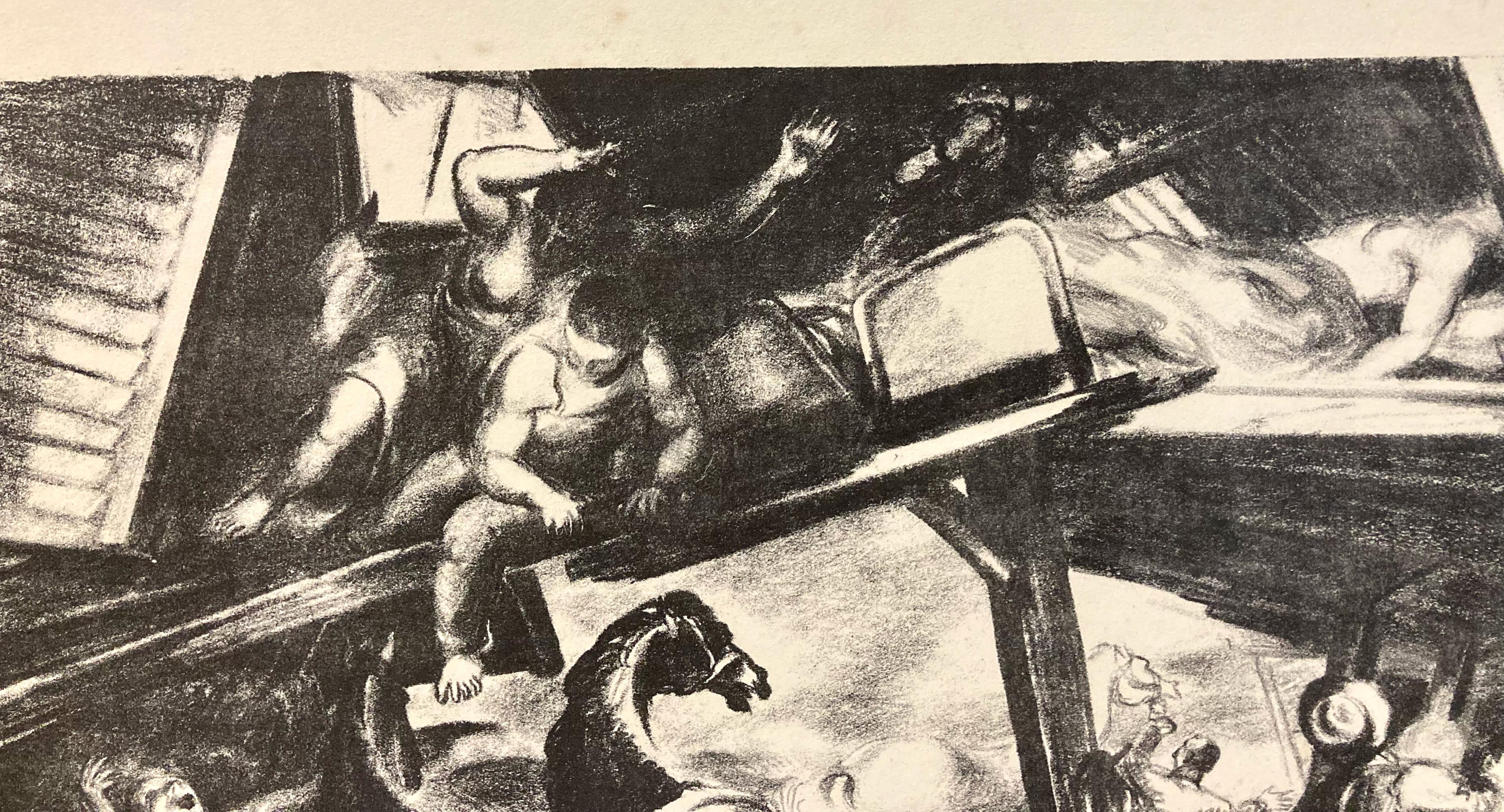 Jon Corbino, Erdbeben in Montana, 1936, Lithographie im Angebot 4