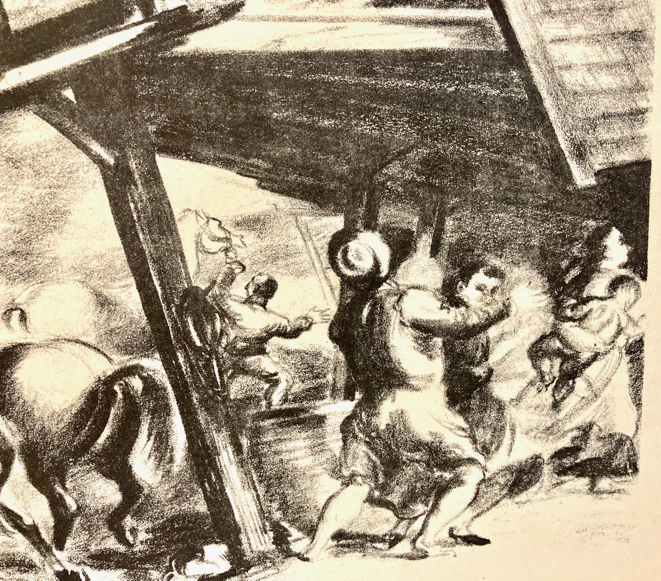 Jon Corbino, Erdbeben in Montana, 1936, Lithographie im Angebot 5