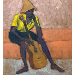 Jon Cornin "Study w/ Guitar" Original Painting c.1942