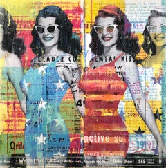 "Imagen perfecta" Composición de collage figurativo en técnica mixta sobre tabla de panel