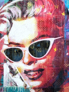 "The Girl Can’t Help" Mixed Media Figurative Collage Composition on Panel Board