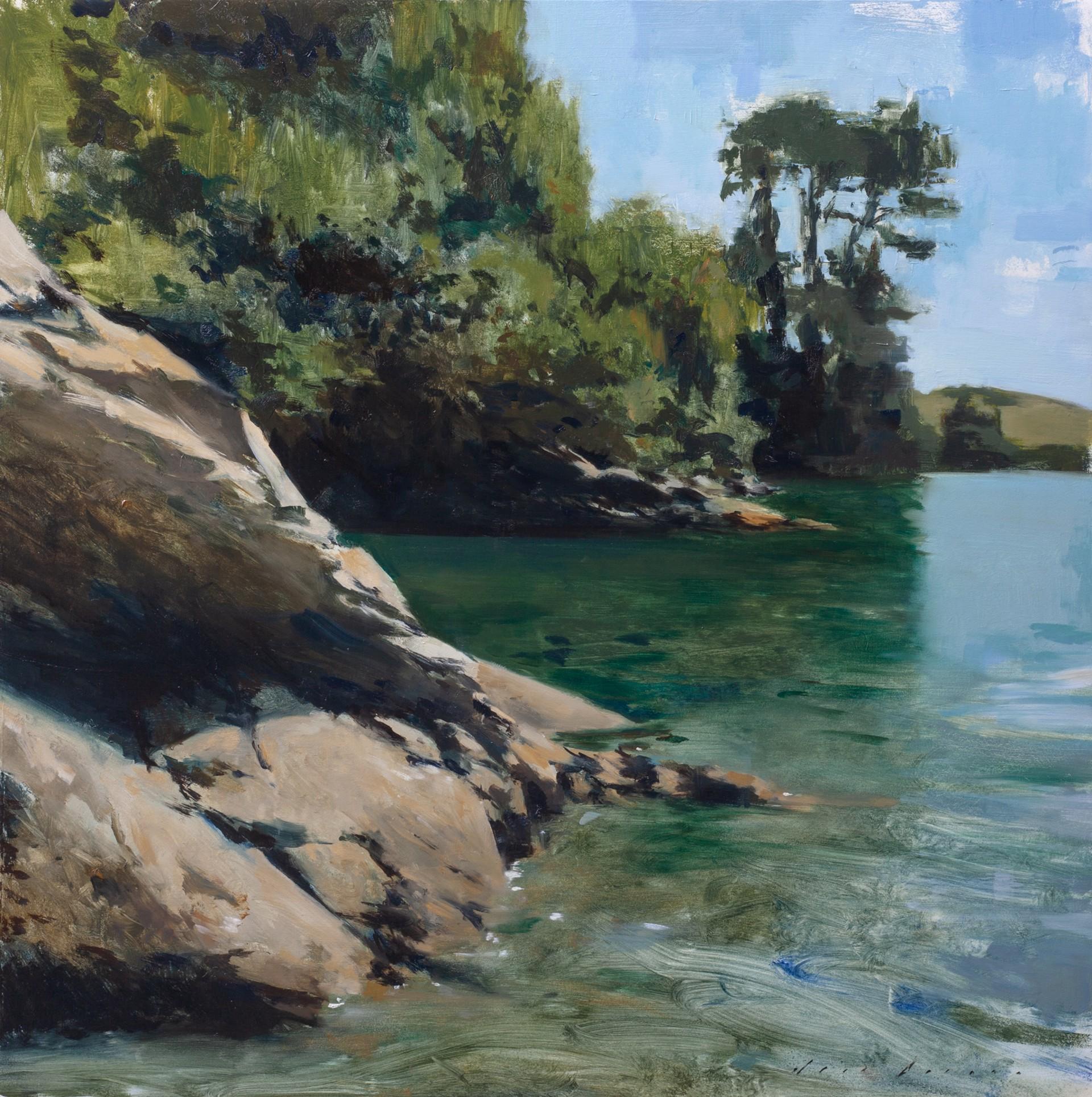 "Cornwall Cove in the Afternoon" Pittura a olio originale
