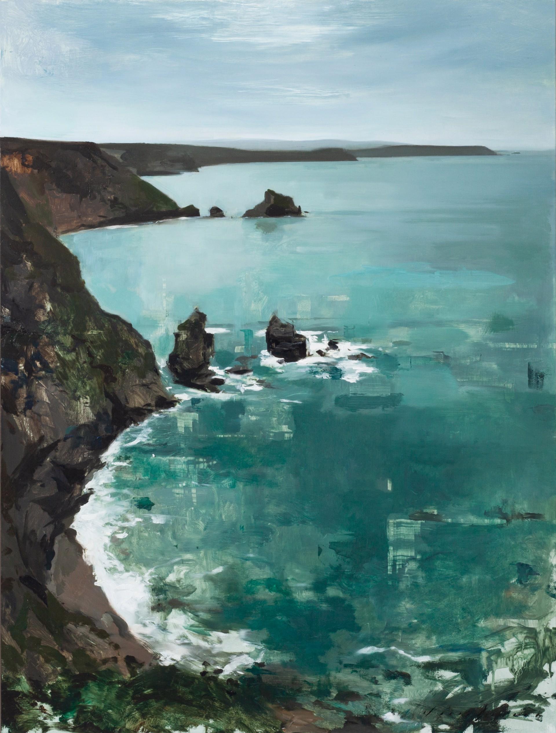Jon Doran Landscape Painting - "Fragmentations on Bassets Cove" Original Oil painting