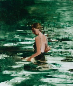 « Swimmer Study 4 », peinture à l'huile originale