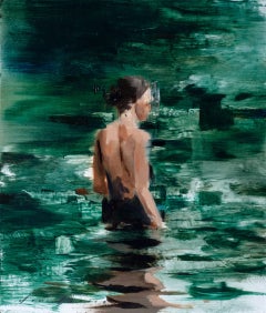 « Swimmer Study 5 », peinture à l'huile originale