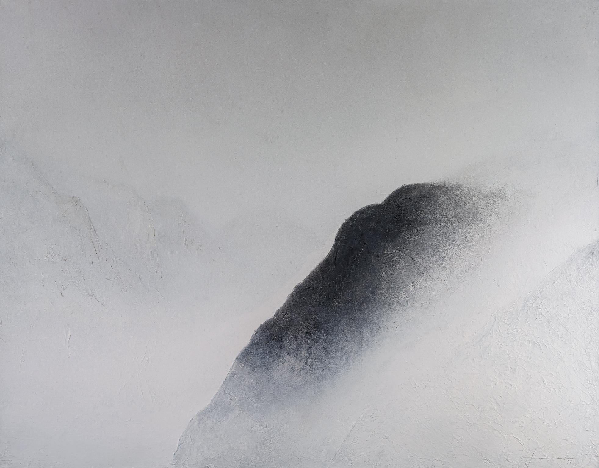 Jon Errazu Abstract Painting - Black Mountains II - 21st Century, Contemporary, Painting, Mixed Media