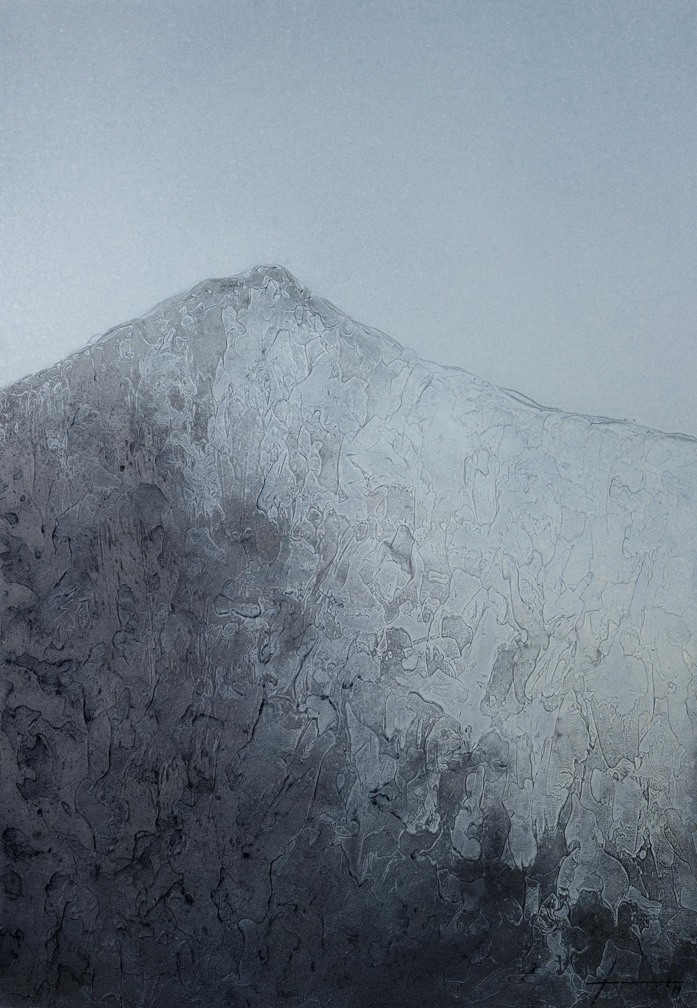 Jon Errazu Abstract Painting – Black Mountains XI - 21. Jahrhundert, Zeitgenössisch, Gemälde, Mixed Media