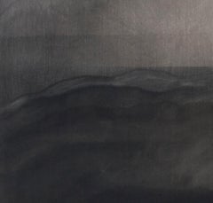 Paisaiak IV - 21e siècle, peinture de paysage contemporaine, encre d'Inde, charbon de bois