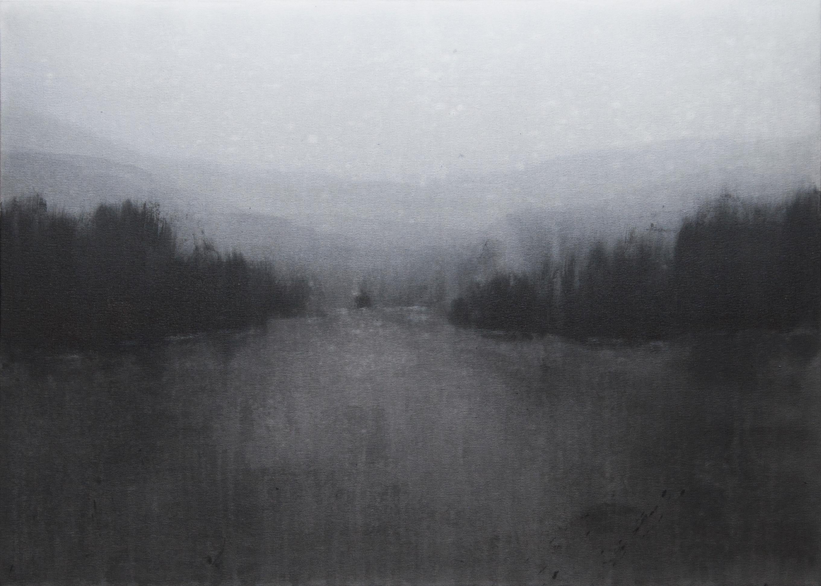 Paisaiak V - 21st Century, Contemporary Art, Water, Landscape Painting, Dark